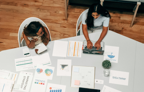 two people collaborating on a project
